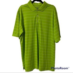Walter Hagen XL mens polo hydro-dri short sleeve lime green uv blocking 30 UPF
